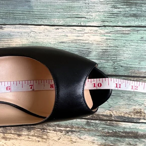 Cole Haan Pumps Womens Size 10B Black Leather Open Toe Dress Work Shoes Heels - Picture 8 of 14